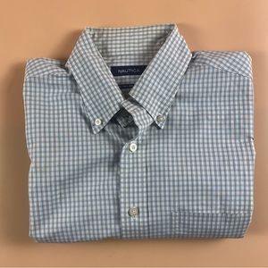 Nautica | Men’s Short Sleeve OCBD Blue/Green/White Check Shirt | Size L